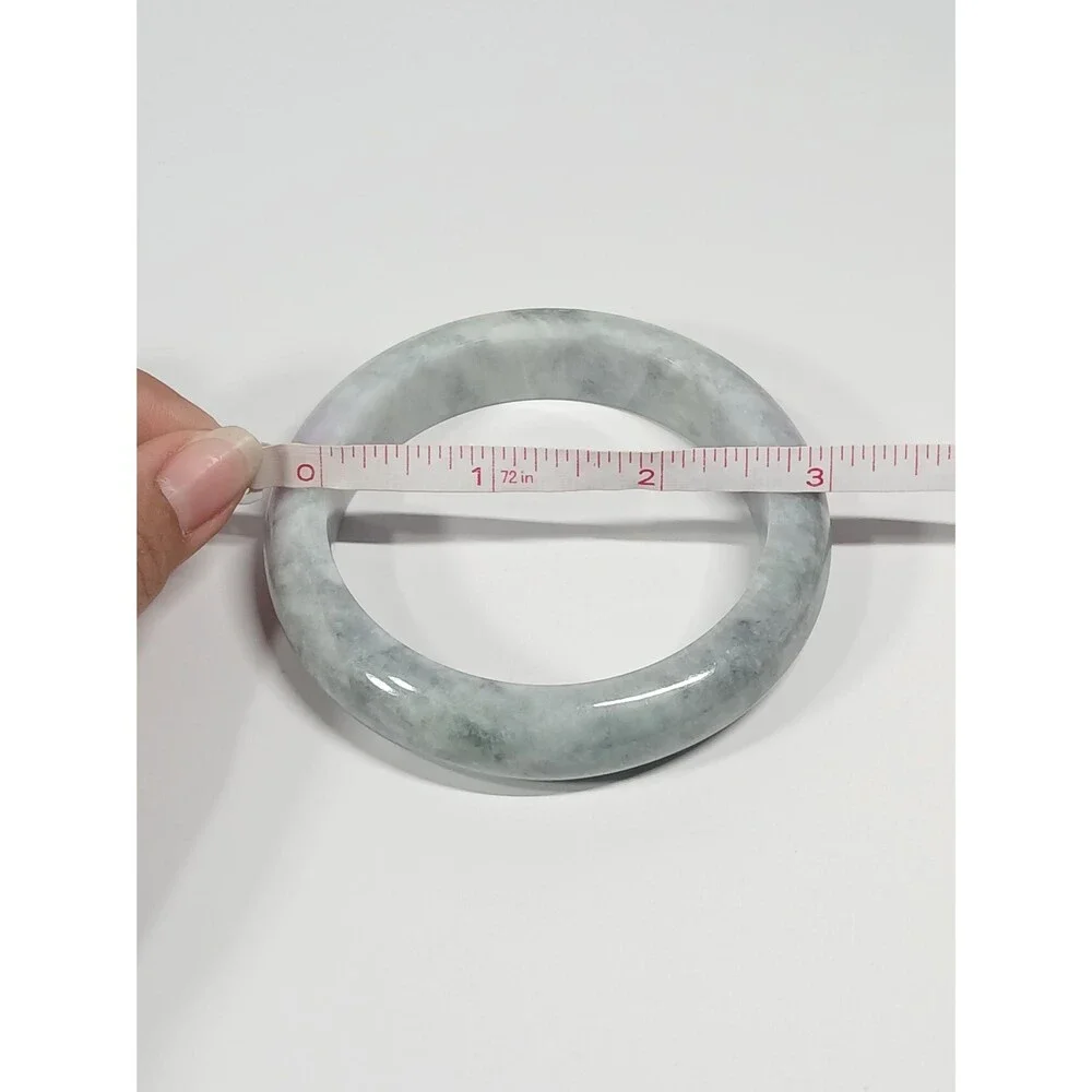Smoky White Jadeite Bangle 67mm Lavender Veins